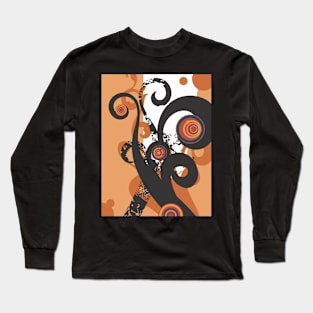 Abstract Pumpkin Swirls Long Sleeve T-Shirt